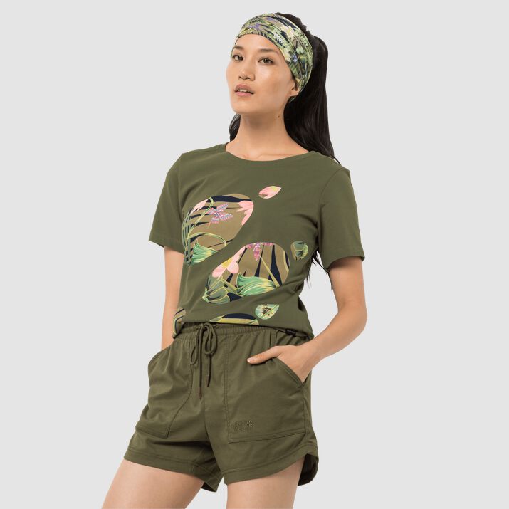 Jack Wolfskin Womens Paradise Logo T-shirt Olive 479581FRW